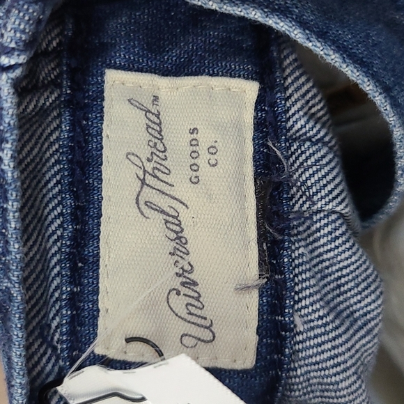 Universal Threads Denim Shortalls Overalls Size Small Light Blue Love Sequins - Picture 5 of 7